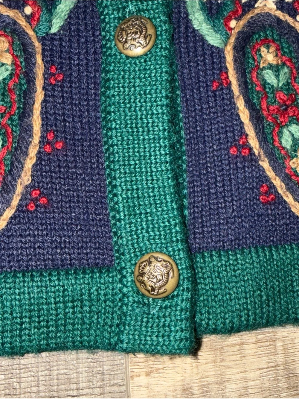 Koret 1X Red Embroidered V-Neck Cardigan Sweater